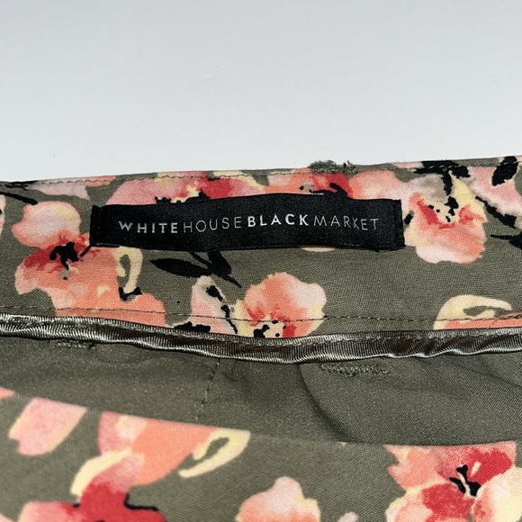 White House Black Market Floral Coastal 5” Shorts | Sage & Coral | size 0 - Picture 8 of 8